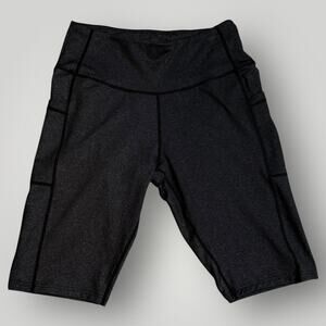 ZINMORE BIKE RUNNING SHORTS HEATHERED GRAY BLACK LARGE